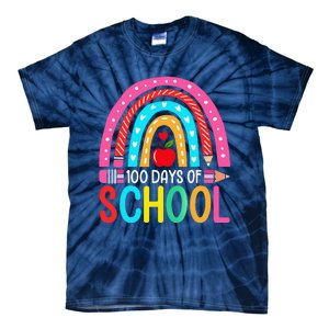 100 Days Of School Rainbow 100 Days Smarter Teacher Student Tie-Dye T-Shirt