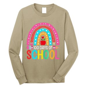 100 Days Of School Rainbow 100 Days Smarter Teacher Student Long Sleeve Shirt