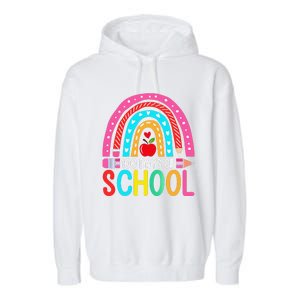 100 Days Of School Rainbow 100 Days Smarter Teacher Student Garment-Dyed Fleece Hoodie