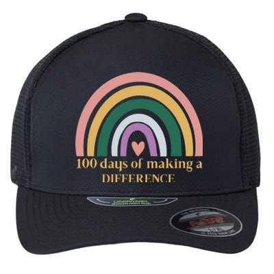 100 Days Of Making A Difference School Rainbow Flexfit Unipanel Trucker Cap