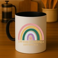 100 Days Of Making A Difference School Rainbow Mug