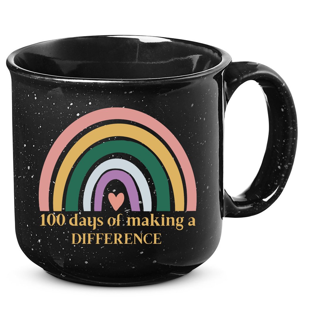 100 Days Of Making A Difference School Rainbow 15oz Campfire Ceramic Mug