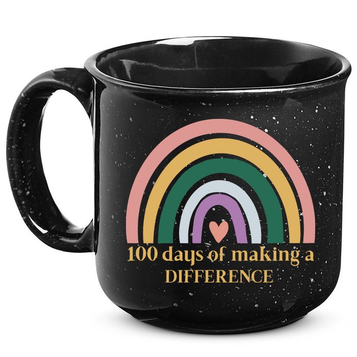 100 Days Of Making A Difference School Rainbow 15oz Campfire Ceramic Mug