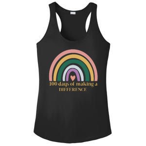 100 Days Of Making A Difference School Rainbow Ladies PosiCharge Competitor Racerback Tank