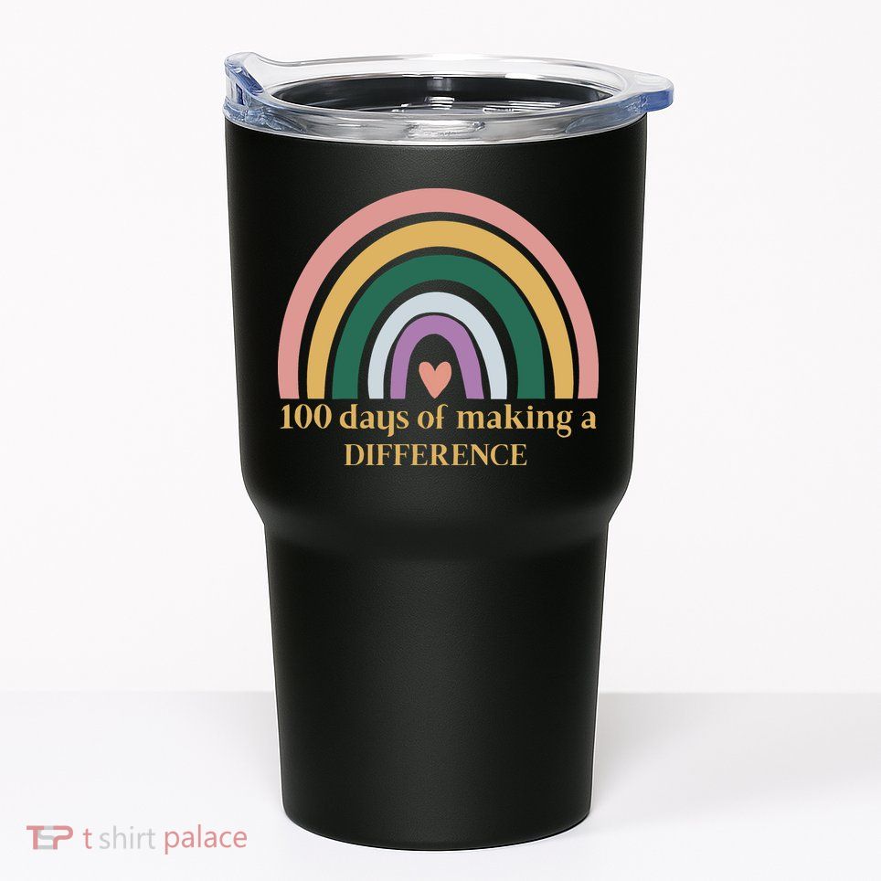 100 Days Of Making A Difference School Rainbow Tumbler