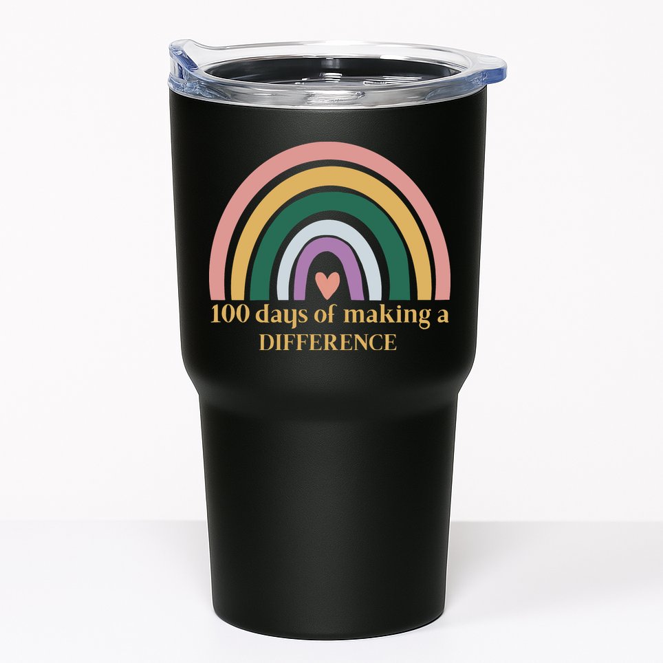 100 Days Of Making A Difference School Rainbow Tumbler