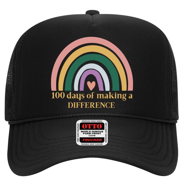 100 Days Of Making A Difference School Rainbow Trucker Hat