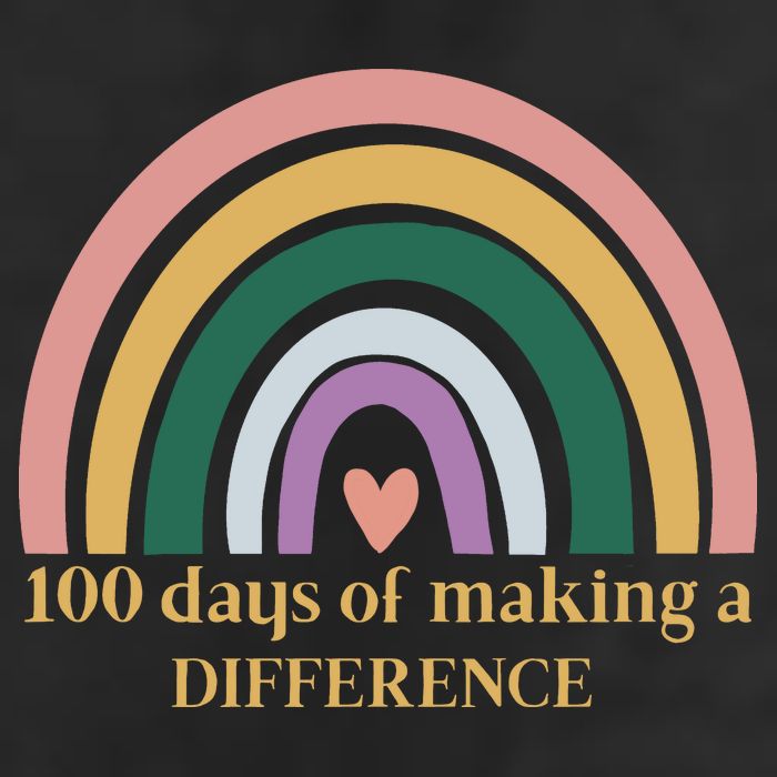 100 Days Of Making A Difference School Rainbow Trucker Hat