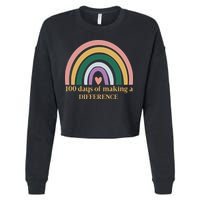 100 Days Of Making A Difference School Rainbow Cropped Pullover Crew