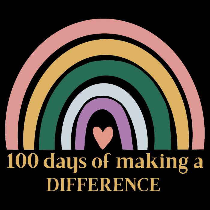 100 Days Of Making A Difference School Rainbow Cropped Pullover Crew