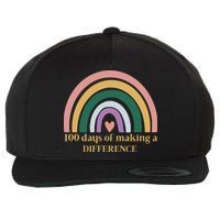 100 Days Of Making A Difference School Rainbow Wool Snapback Cap