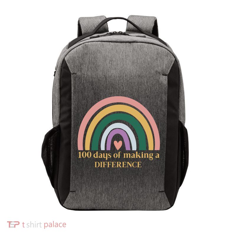 100 Days Of Making A Difference School Rainbow Vector Backpack