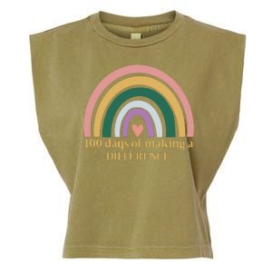 100 Days Of Making A Difference School Rainbow Garment-Dyed Women's Muscle Tee