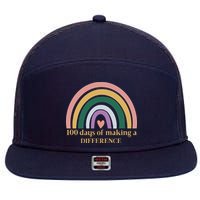 100 Days Of Making A Difference School Rainbow 7 Panel Mesh Trucker Snapback Hat