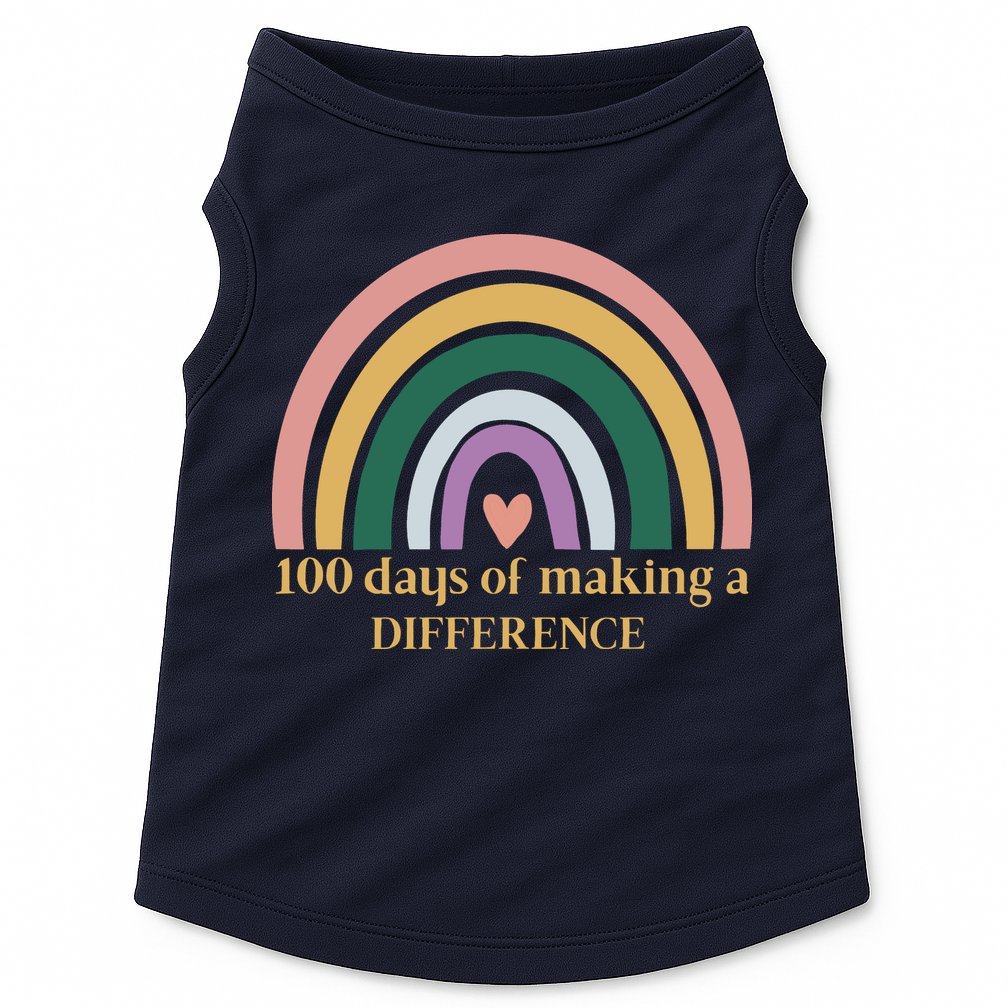 100 Days Of Making A Difference School Rainbow Doggie Tank
