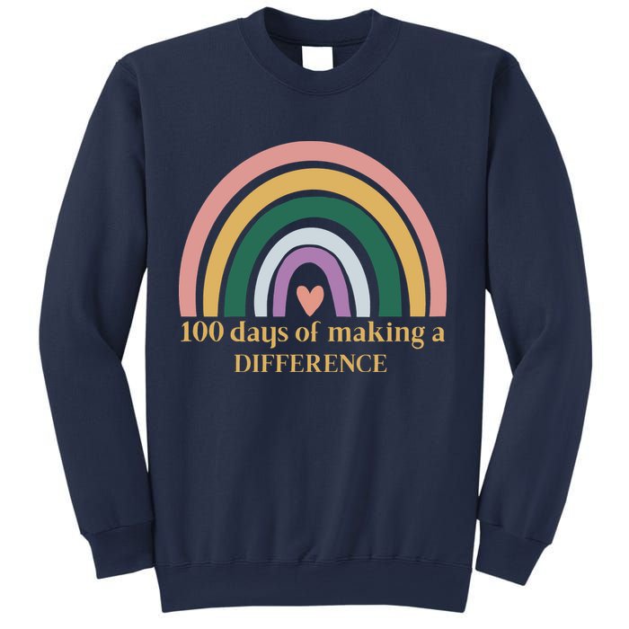 100 Days Of Making A Difference School Rainbow Sweatshirt