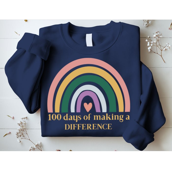 100 Days Of Making A Difference School Rainbow Sweatshirt