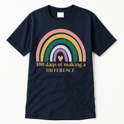 100 Days Of Making A Difference School Rainbow Tall T-Shirt
