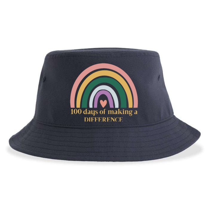 100 Days Of Making A Difference School Rainbow Sustainable Bucket Hat