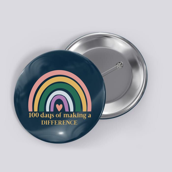 100 Days Of Making A Difference School Rainbow Button