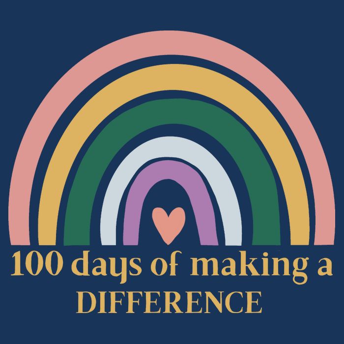 100 Days Of Making A Difference School Rainbow Button