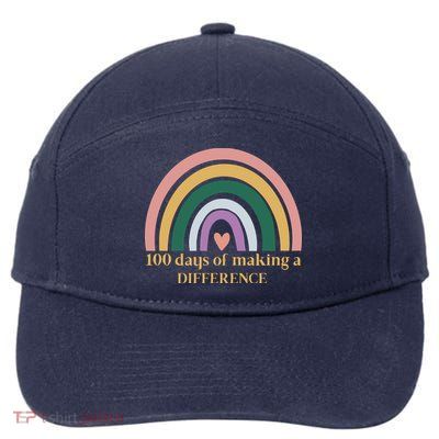 100 Days Of Making A Difference School Rainbow 7-Panel Snapback Hat