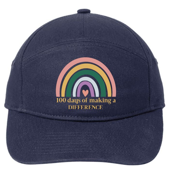 100 Days Of Making A Difference School Rainbow 7-Panel Snapback Hat