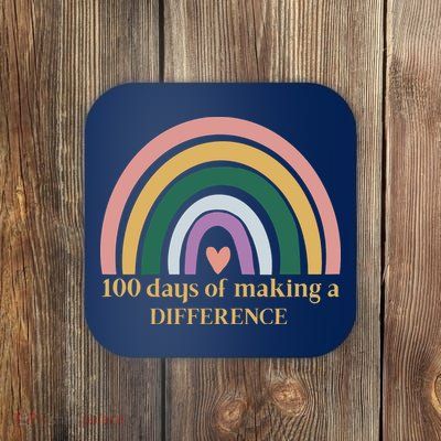 100 Days Of Making A Difference School Rainbow Coaster