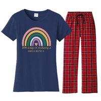 100 Days Of Making A Difference School Rainbow Women's Flannel Pajama Set