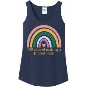 100 Days Of Making A Difference School Rainbow Ladies Essential Tank