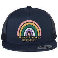 100 Days Of Making A Difference School Rainbow Flatbill Hat