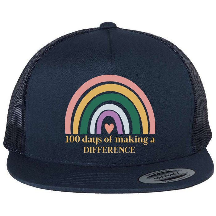 100 Days Of Making A Difference School Rainbow Flatbill Hat