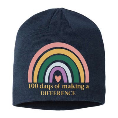 100 Days Of Making A Difference School Rainbow Sustainable Beanie