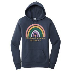 100 Days Of Making A Difference School Rainbow Women's Pullover Hoodie