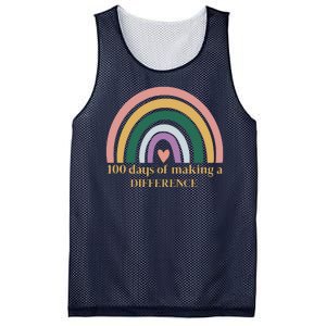 100 Days Of Making A Difference School Rainbow Mesh Reversible Basketball Jersey Tank