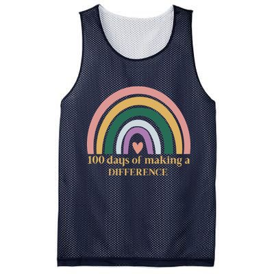100 Days Of Making A Difference School Rainbow Mesh Reversible Basketball Jersey Tank