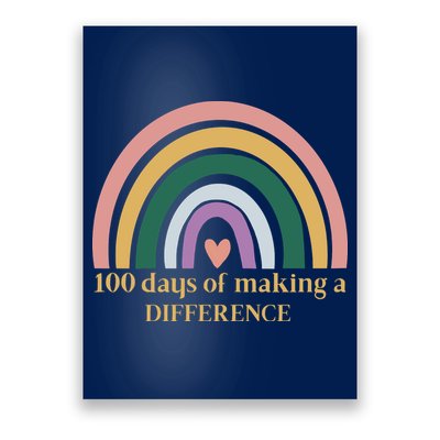 100 Days Of Making A Difference School Rainbow Poster