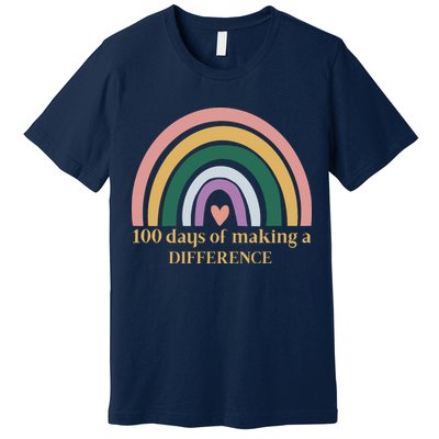 100 Days Of Making A Difference School Rainbow Premium T-Shirt