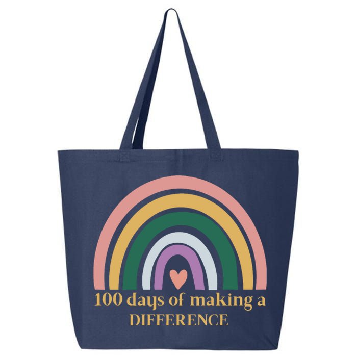 100 Days Of Making A Difference School Rainbow 25L Jumbo Tote