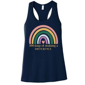 100 Days Of Making A Difference School Rainbow Women's Racerback Tank