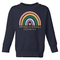 100 Days Of Making A Difference School Rainbow Toddler Sweatshirt