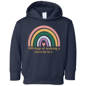 100 Days Of Making A Difference School Rainbow Toddler Hoodie