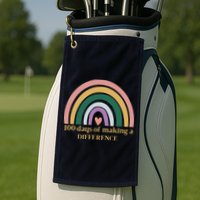 100 Days Of Making A Difference School Rainbow Golf Towel