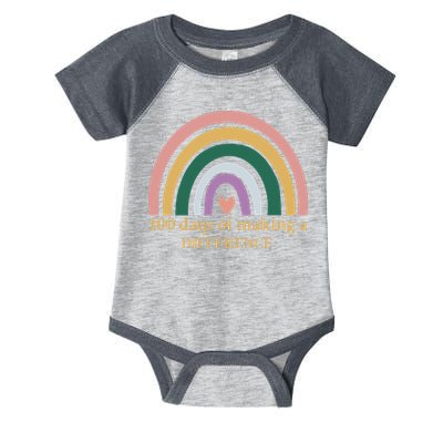 100 Days Of Making A Difference School Rainbow Infant Baby Jersey Bodysuit