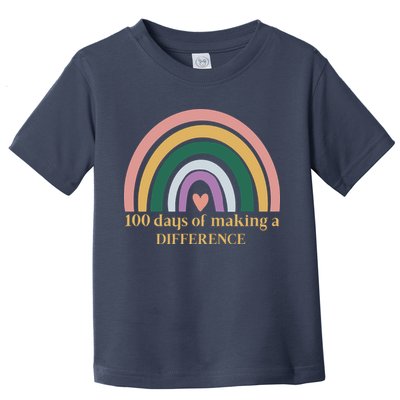100 Days Of Making A Difference School Rainbow Toddler T-Shirt