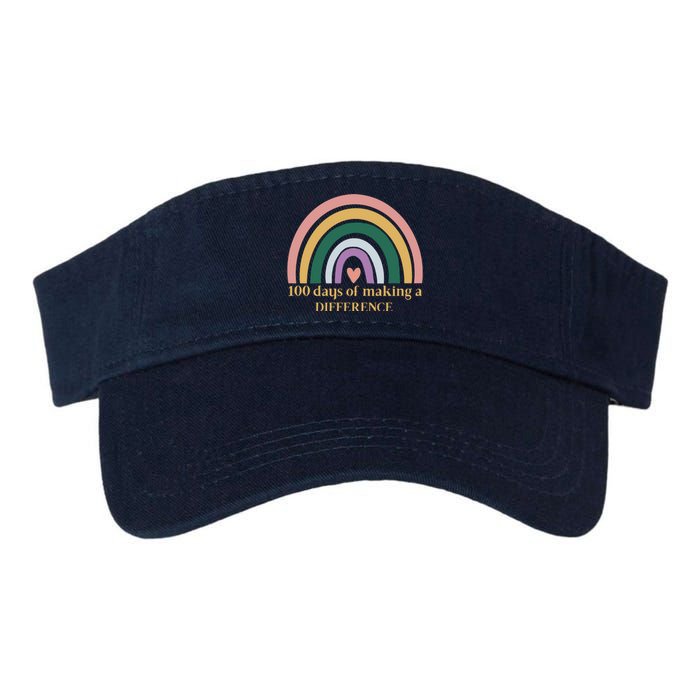 100 Days Of Making A Difference School Rainbow Valucap Bio-Washed Visor