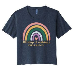 100 Days Of Making A Difference School Rainbow Women's Crop Top Tee