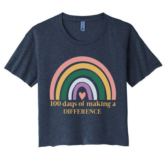 100 Days Of Making A Difference School Rainbow Crop Top