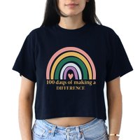 100 Days Of Making A Difference School Rainbow Crop Top