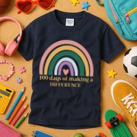 100 Days Of Making A Difference School Rainbow Kids T-Shirt
